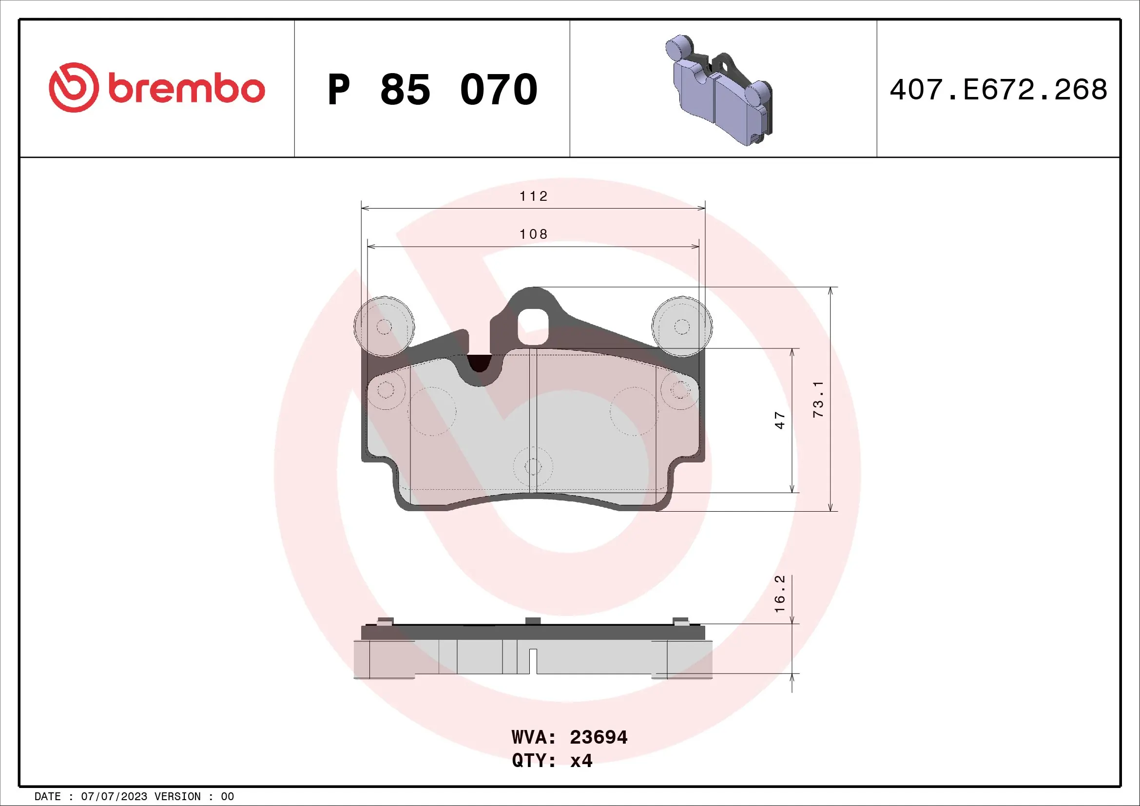 BREMBO P85070