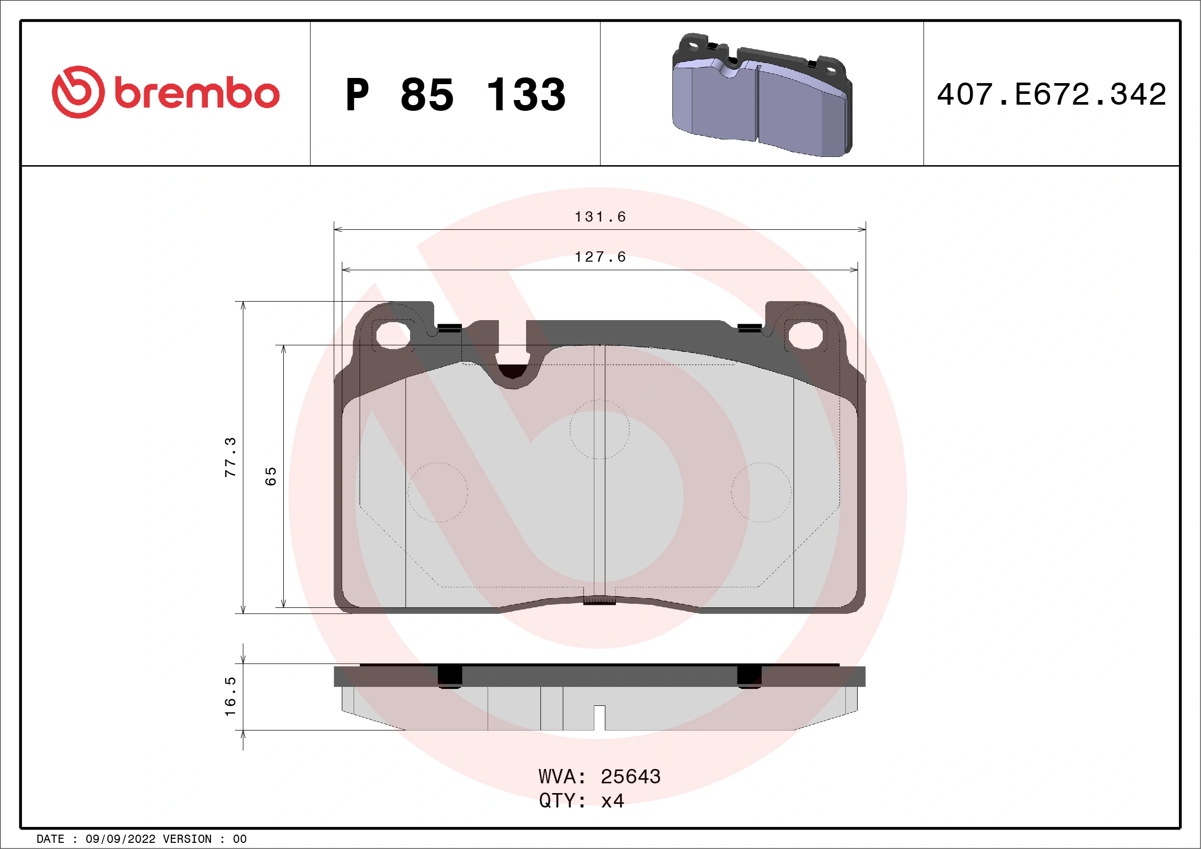 BREMBO P85133