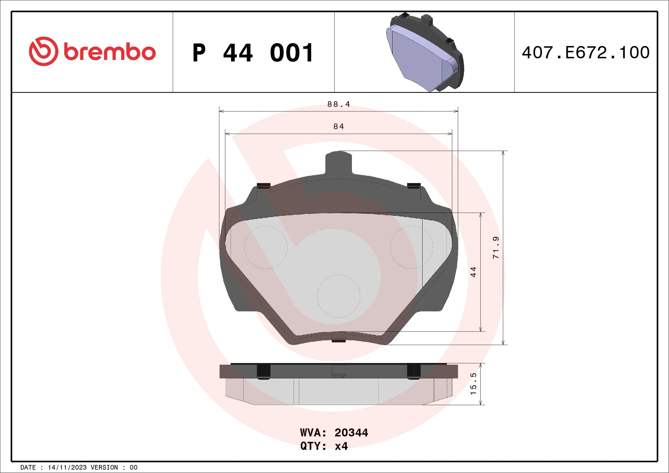 BREMBO P44001