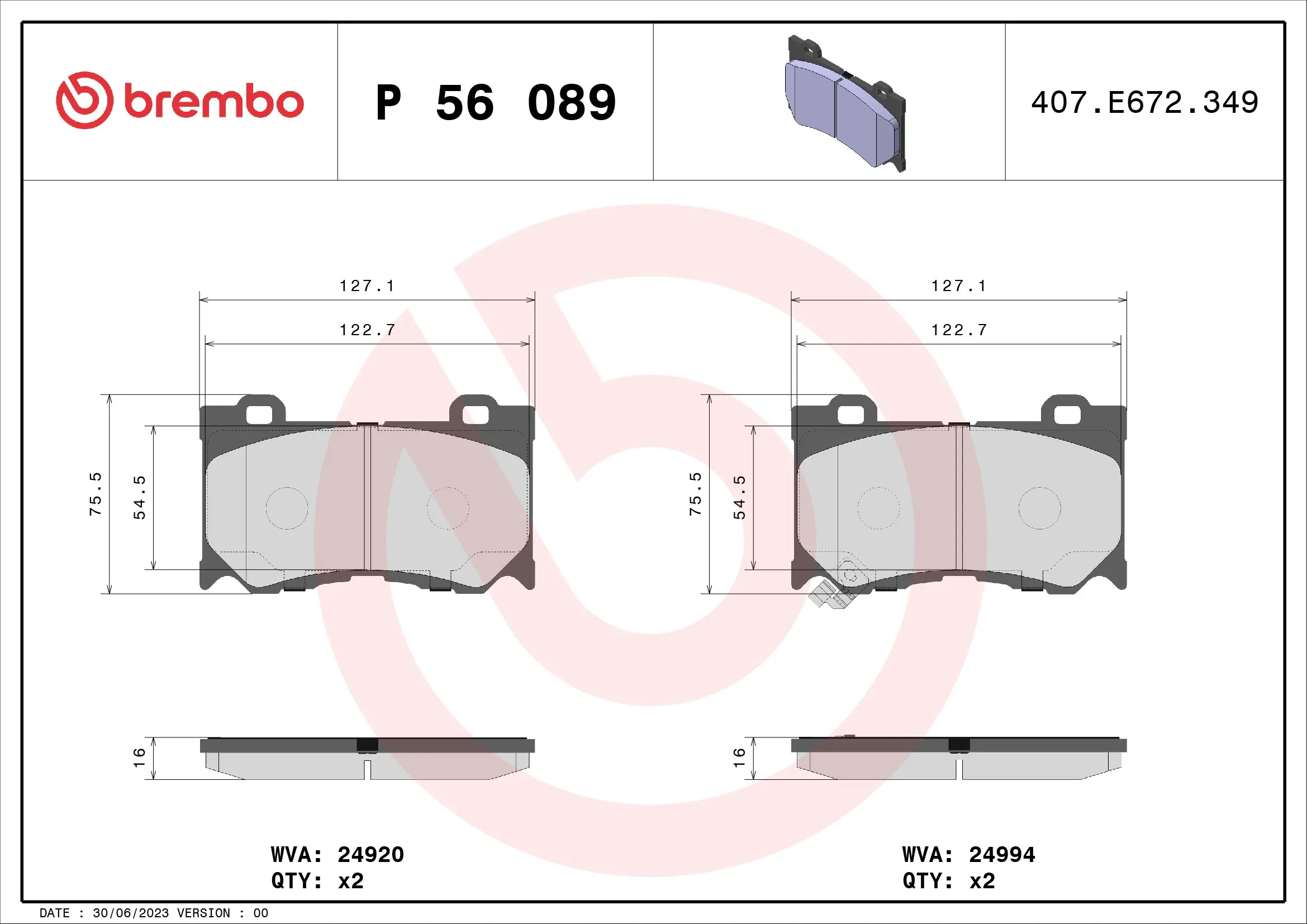BREMBO P56089