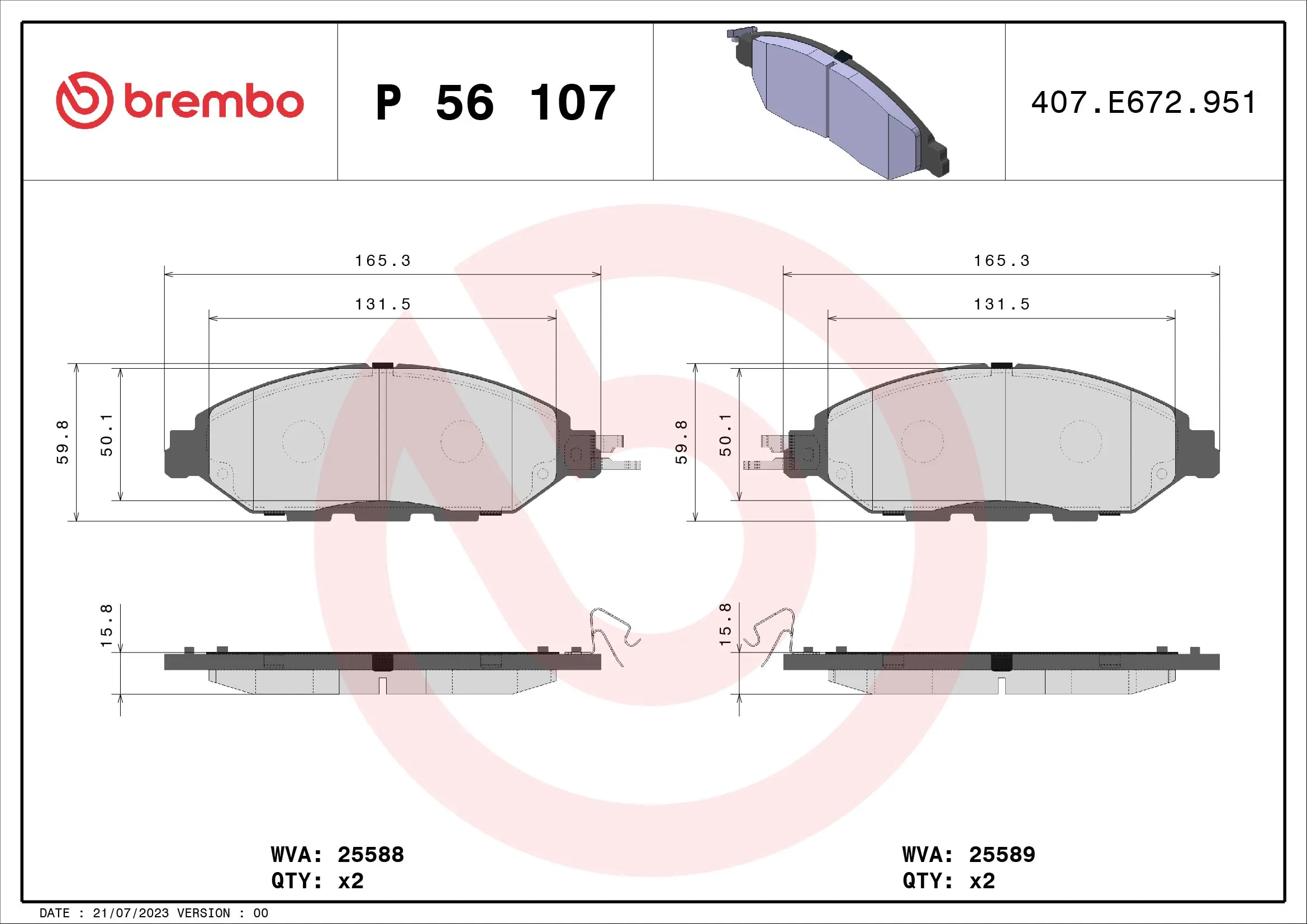 BREMBO P56107