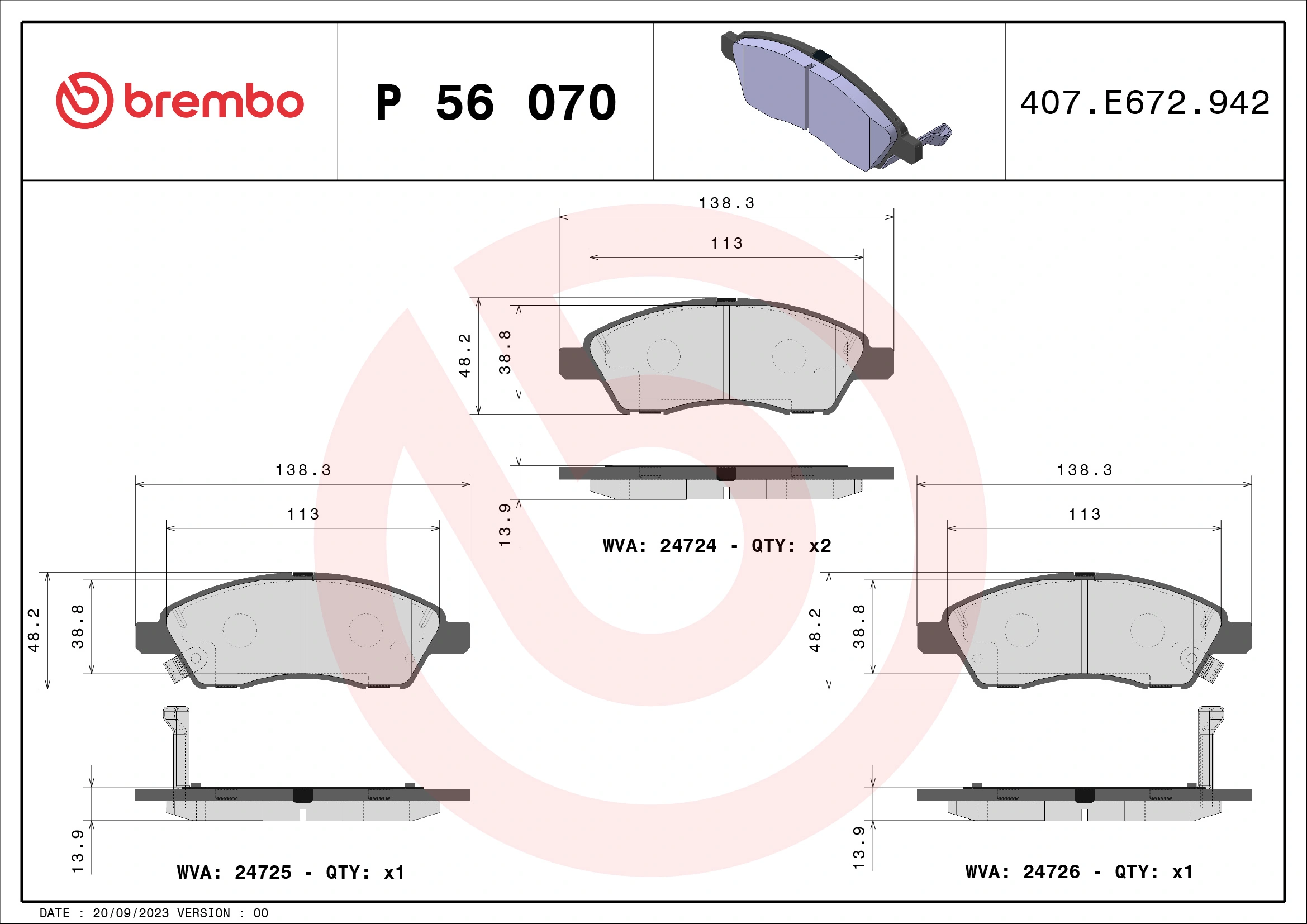 BREMBO P56070