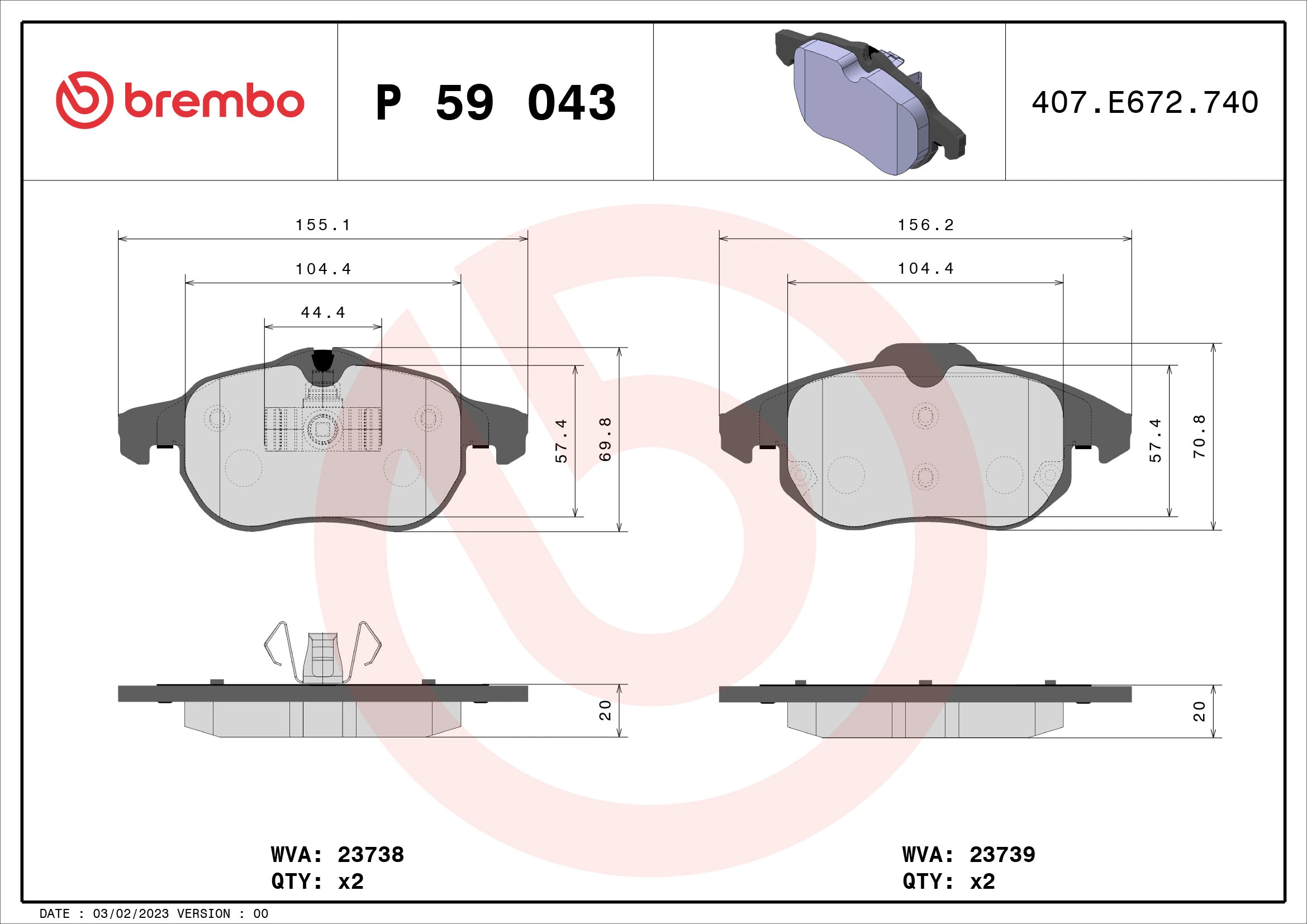 BREMBO P59043